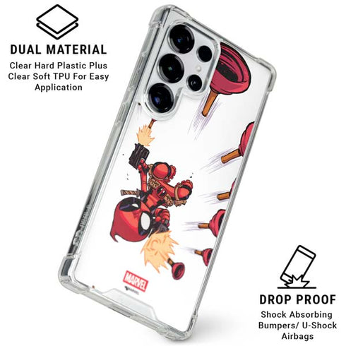 Marvel Deadpool Babypool Shooting Galaxy S25 Ultra Clear Case